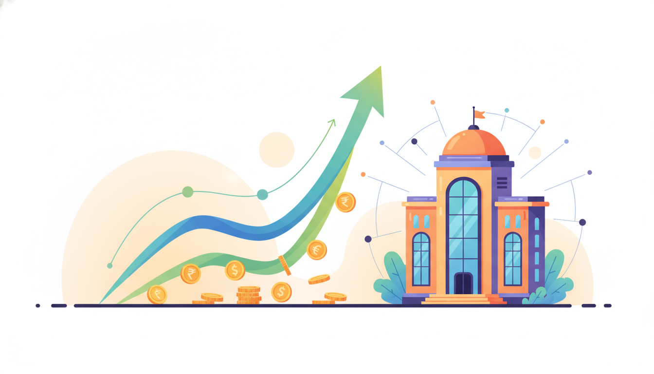 Editorial illustration for: Jio Platforms Shares Debut with 21% Premium After Major IPO