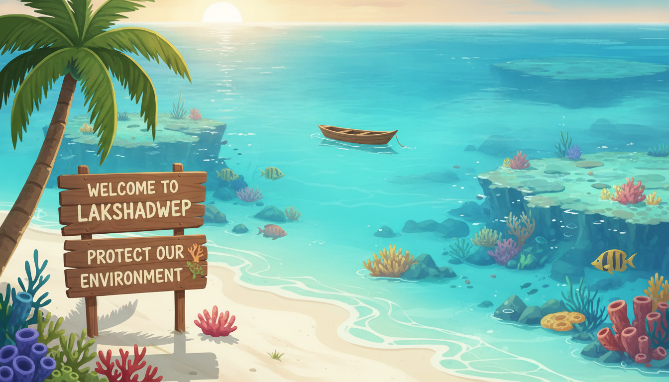 Editorial illustration for: Lakshadweep Introduces New Tourism Rules and Eases Entry Permits